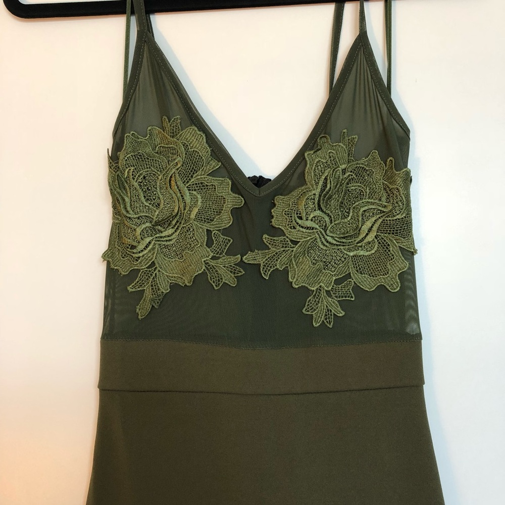 Missguided Embroidered Bust Detail Bodycon Dress